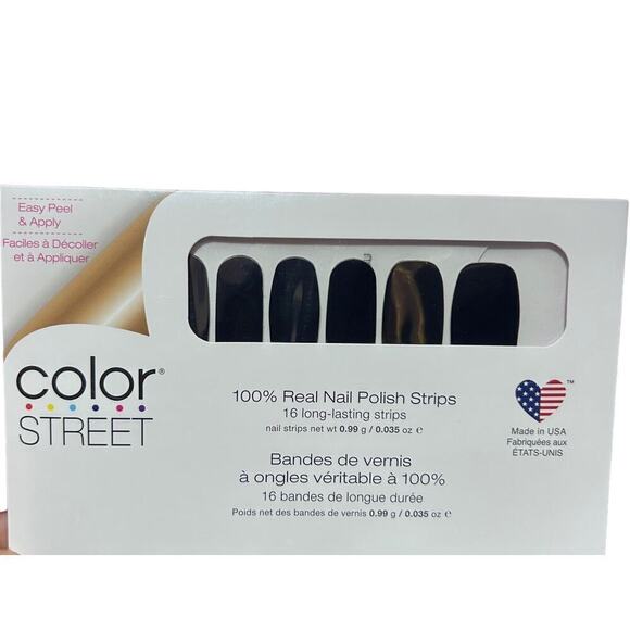 Color Street Midnight in Manhattan Real Nail Polish Strips 16 Count Peel & Apply - Picture 1 of 6